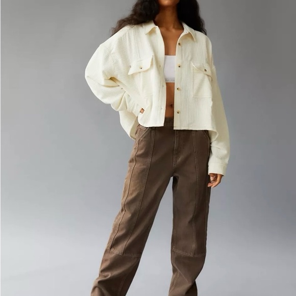 Urban Outfitters Tops - Urban Outfitters BDG Charly Corduroy Button-Down Shirt/Jacket, size L, Cream
